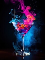 cocktail with flames